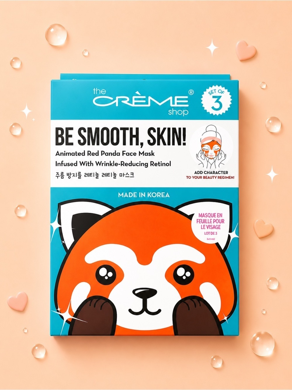 🫧 2/35$ K-Beauty • NWT Korean Skincare Red Panda Face Masks Set of 3 Sheets